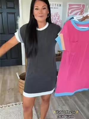 Ribbed acid wash tshird dress Sale ends soon #tiktokshopcreatorpicks #tshirtdress #acidwashdress #casualdress 