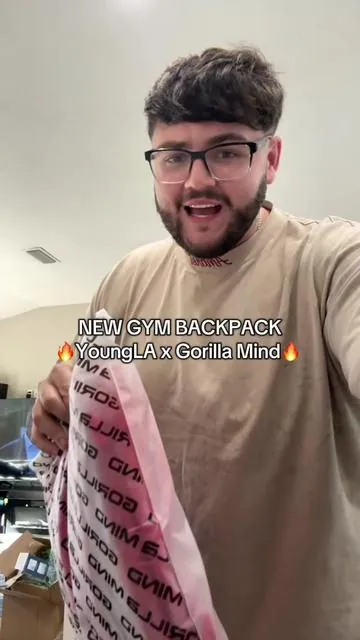 YoungLA backpacks!! Gorilla mine finally collapsed with them and made my favorite gym backpack to put stuff inside of my gym locker #gymaccessories #gymbag #gymbackpack #gorillamind 