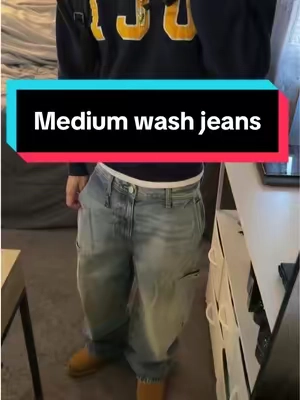 This color wash tho, affordable and tuff blue wash jeans #baggyjeans #jeans #streetwear #StreetFashion #outfitinspo 