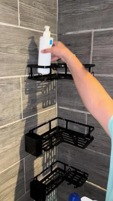 PHANCIR 5 PCS Corner Shower Caddy, No Drilling Stainless Steel Swower Storage Rack. #bathroom #homedecor #tiktokmademebuyit #fyp #2026 