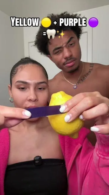 Will it work on a lemon? And who will win!#newyearnewme #whiteningstrips #teeth #smile 