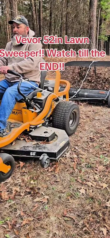 This VEVOR 52-inch tow-behind lawn sweeper is built for folks who want to clean up big yards fast without breaking their back. With a massive 26 cu. ft. collection hopper, it easily scoops up leaves, grass clippings, pine needles, and debris while you tow it behind a riding mower, ATV, or garden tractor. The adjustable sweeping height lets you dial it in for uneven ground, and the heavy-duty brushes pull material up clean instead of pushing it around. When the hopper’s full, just pull the dumping rope from the seat and keep rolling—no stopping, no unloading by hand. Solid steel frame, smooth-rolling wheels, and designed for large properties that need real cleanup power, not homeowner toy gear. #TikTokShopCreatorPicks #LawnCareTools #YardCleanup #TowBehindSweeper #OutdoorEquipment 