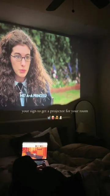 movie night, every night📽️ #roomupgrade #projector #movienight #roomdecor #projectorforbedroom 