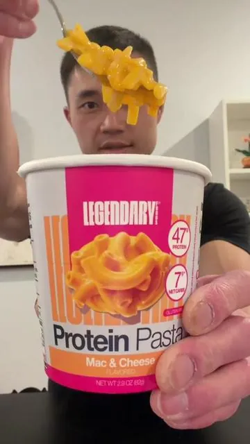 Protein Mac & Cheese by @Legendary Foods  290 Cals, 47g Protein, 10g Fiber, Gluten Free Unreal Macros, and tastes delicious 😋  #proteinmacandcheese #legendaryfoods #highprotein #highfiber 