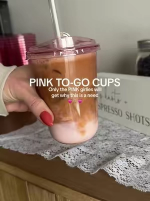 Pink disposable cups are so cheap rn 💓🧋 #pinkgirly #coffeeathome #pinkcups #pinkdrink #icedcoffeeathome 