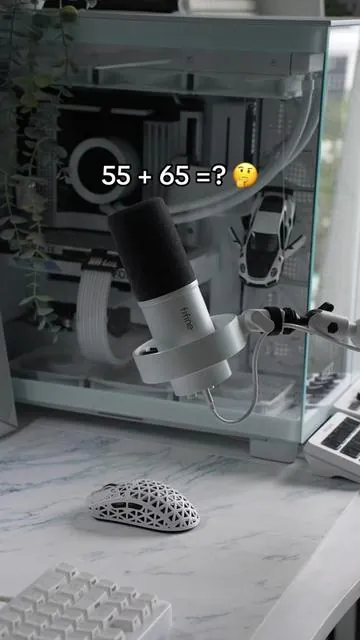 Fifine can’t do math ✌️💔 - reviewing this low profile mic kit by fifine - k688 bm88 bundle #microphone #fifine #k688 #boomarm #whitesetup 