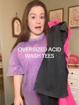 This 3-pack of acid Wash tees is so good! 100% cotton & perfectly paired with biker shorts, denim or leggings!  #acidwash #acidwashtshirts #acidwash #oversizedshirt #cottonshirt 