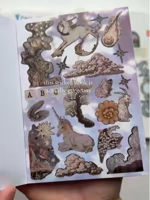 this sticker book is so freaking good, longer video but I needed u guys to see every single sticker they’re all so perfect 😭 #stickers #journaling #junkjournal #stickerbook #stickercollection 