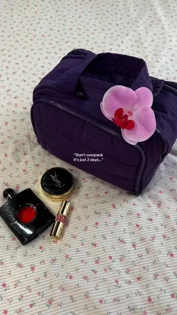 I bought four or five makeup bags, and none of them compare to this one💜🍇✨#travelessentials #toiletrybag #makeupbag #2026bride #travelhack 