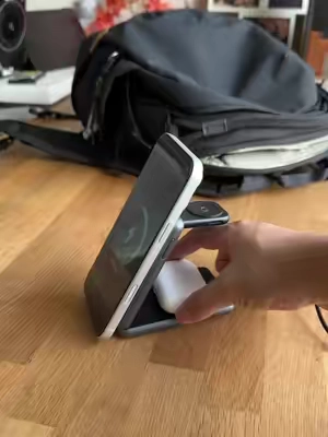 Traveling with all these cords became exhausting but I found this 3 in 1 wireless charging station. And it has saved me so much space in my luggage #charger #wirelesscharger #TechGadgets #charging #apple 