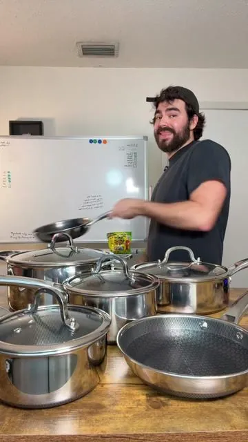 SNOWCLAD Stainless Steel NonStick Pots and Pans Set #stainlesssteelpan #nonstickpans #snowclad #cookware #tiktokshopjumpstartsale  @SNOWCLAD.COOKWAREE 