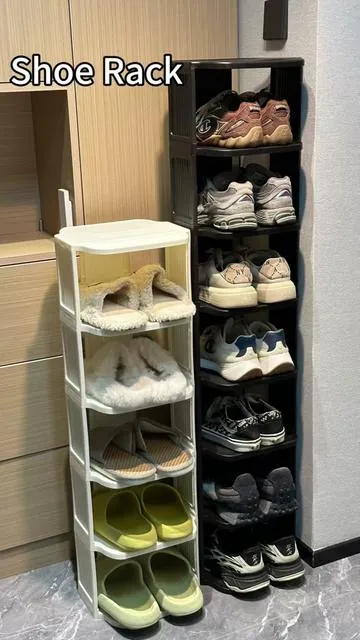 Build this shoe rack like it’s LEGO! Level up your storage! Maximize vertical space for your entire shoe collection 👞🥾🩰 #shoes #shoerack #shoeorganizer #organizedhome #organization 