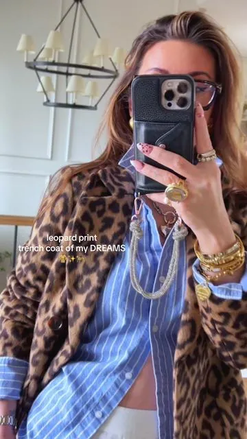 trench coat + leopard print & it’s a wools blend AND affordable 🥹👏🏼✨ Runs tts. #trenchcoat #leopardjacket #woolblend #coat #tiktokshopcreatorpicks 