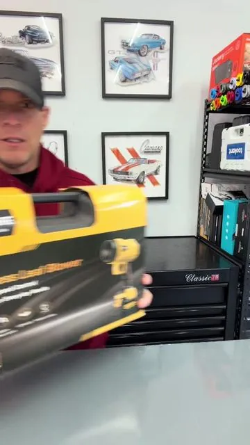 This powerful handheld blower will make quick work of blowing leaves, drying cars, and even can blow snow. #leafblower #turbojetblower #cardetailingproducts #handheldblower #tiktokshopjumpstartsale 