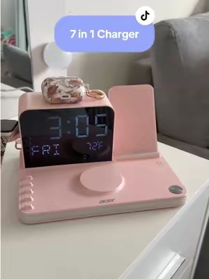 7-in-1 wireless charging station with fast charge, MagSafe hold, LED night light, clock + temp display, and USB-A & USB-C. One setup. Zero clutter.
#WirelessCharging #TechUpgrade #DeskSetup #TikTokShop #GadgetFinds