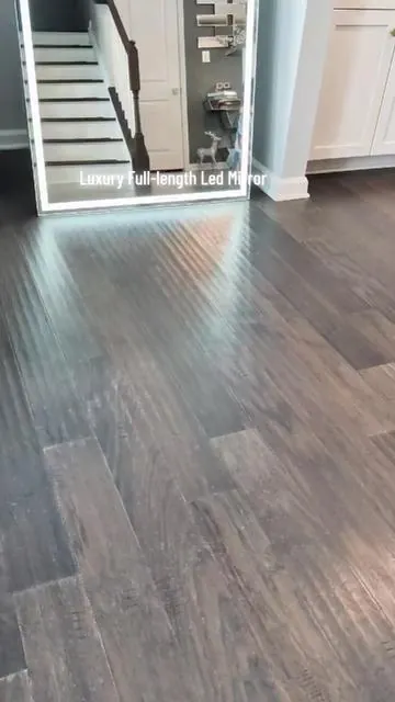 Full Length LED Mirror. #ledmirror #fullengthmirror #roomupgrade #mirrorlighting #getreadywithme 