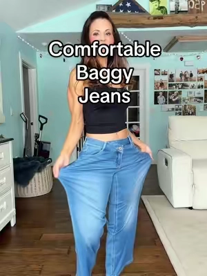 Remember, size down in these comfy stretchy jeans!!! @Halara_official #halara #halarajeans #baggyjeans #halarasweatpantjeans #baggypants 