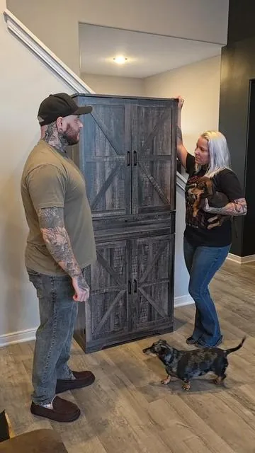 Need more kitchen storage? This pantry is massive! Grab it while it is still on sale! #kitchenstorage #kitchenstorageideas #kitchenpantry #pantry #pantrycabinet 