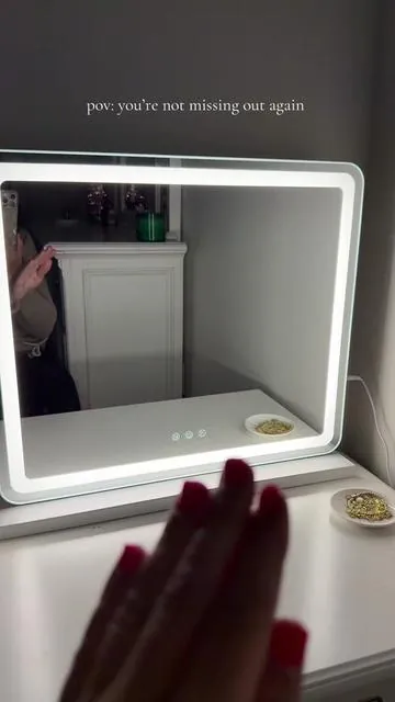 This led mirror is a good one! 🪞✨ #mirror #vanity #ledmirror #bedroom #girlythings  @Brooke 🐆🪴✨ 