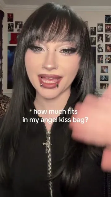 im so pissed i cant add a sound if im linking a product Anyway here’s all the shit i can fit in my bag :3 i love angel kiss this is bag 1 of 3