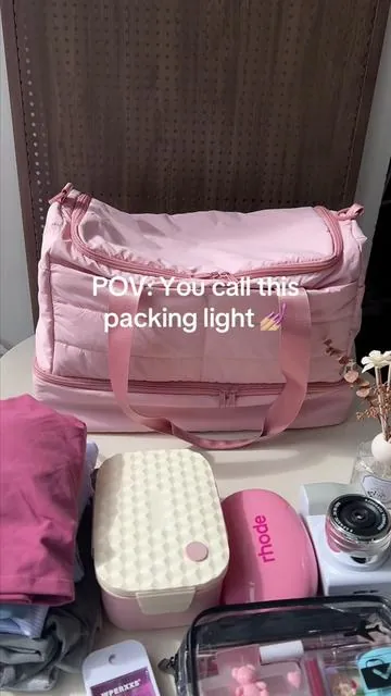 This bag fits under the seat AND your entire weekend wardrobe. Magic? Maybe 🤔 #whatsinmybag #packing #tiktokmademebuyit #travelbag #personalitem 