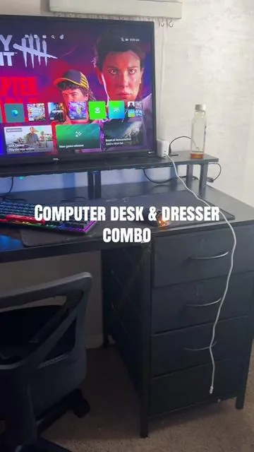 The best of both worlds #computerdesk #dresser #leddesk #tiktokshopcreatorpicks #tiktokjumpstart 