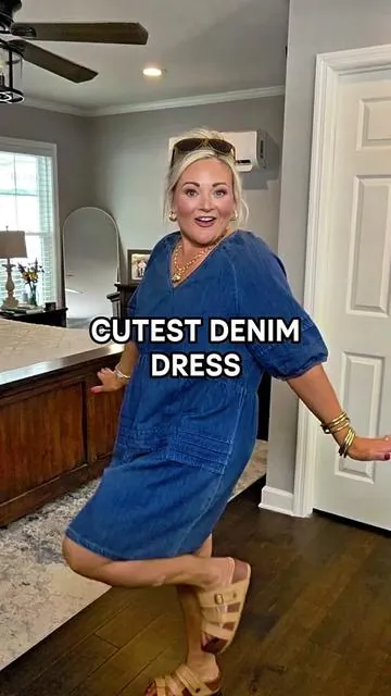 Modest is the hottest and this denim dress is adorable!@DOKOTOO-US  #denimdress  #midsizefashion  #cuteoutfits #vacationoutfits #CapCut 
