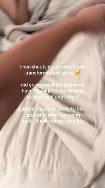 they are SO soft and cozy and I sleep so well - love my linen bedding #linensheets #linen #vibrationalfrequency #grounding 