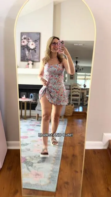 The swimdress we all loved last summer now comes in a two piece tankini with swim skirt!! I’m in my true size medium. @Eomenie_official @EOMENIE 