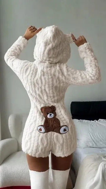 Teddy Jumpsuit 🧸🤍  #jumpsuit #loungewear #spotlightfinds #fypシ #sweaterweather 