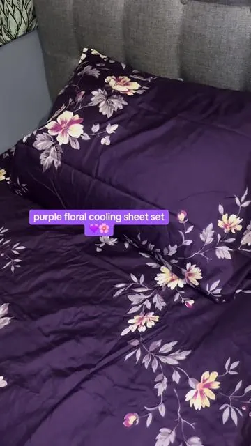 #purple #floral #sheets #sheetset #coolingsheets 
