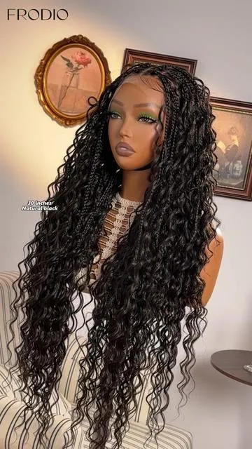 Why spend hundreds at the salon when you can get this look in minutes? #frodiohair #bohobraids #boho #wiginstall #fyp 
