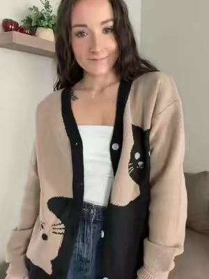 this cat cardigan is everythinggg!! #cats #catsweater #catsoftiktok #catlover #catsweater  Cute cats sweater, cat cardigan, cat print sweater, gifts for cat, Mom, cat lover gifts, cat cardigan, cute cat clothes