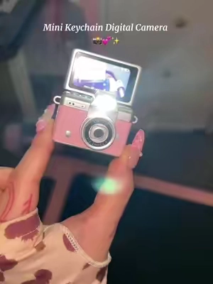 The cutest mini camera with a flip selfie screen 🤭💕 & it comes in other colors! #Camera #MiniCamera #GiftIdeas #KeychainCamera #SelfieScreen 