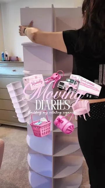 Episode 6 of my Moving Diaries 🎀🏠✨ I’m building a rotating organizer for my shoes, purses, perfumes, and more 💖 I’ve linked it in the orange cart below if you want to shop it 🛒 #rashellthadoll #MovingDiaries #RoomDecor #OrganizerSetup #tiktokshopfinds