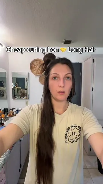 The price of this will make you hesitate… but once you try it you won’t use any other tool. #hair #rotatingcurlingiron #viralhair #curledhair #curlingiron 