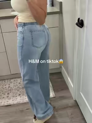 so stoked H&M is officially on the TikTok shop. You no longer even have to go into the store. You can enjoy all the great fashion styles and great deals right from the comfort of Tiktok.  #lowrisejeans #drawstringpants 