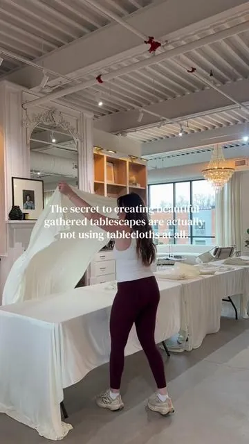 Who knew!? Curtains are the new tablecloths! More affordable and wrinkle free! 🤍 #tablescape #hosting #dinnerpartyideas #diy #hostingtips 