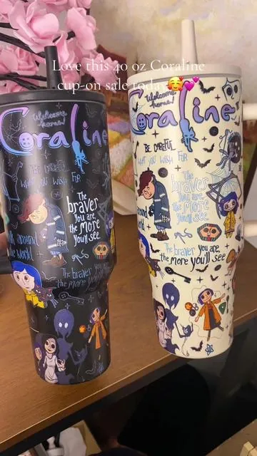 Love this 40 oz Coraline cup-on sale today#cup #tumbler #spotlightfinds #tiktokshop #coraline 
