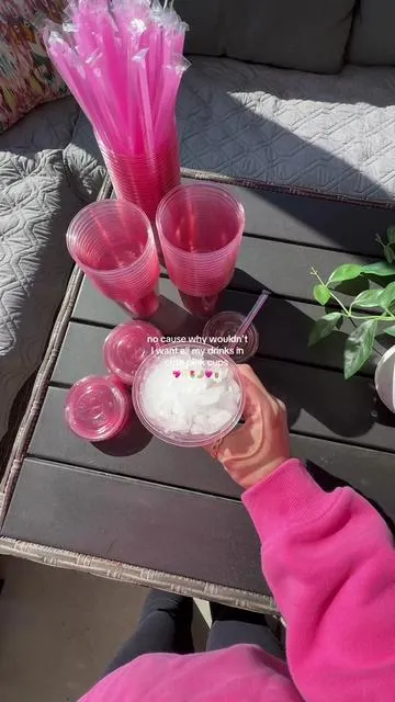No because why wouldn’t I want all my drinks in cute pink cups 💕🧋  These pink plastic cups with lids and straws are perfect for iced coffee, parties, girls nights, Galentine’s, and hosting anything pink-themed. Cute, easy, and aesthetic ✨ #pinkcups #cutecups #girlything #pinkfinds #tiktokshopfind 