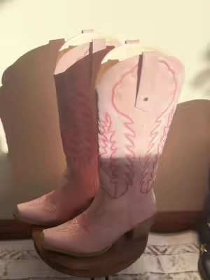 It’s giving pink western vibes 🎀✨ #fyp #cowgirlboots #boots #westernfashion #kneehighboots 