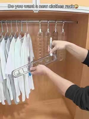 This hanger keeps clothes separated and easy to see. #GiftedInLove #closetcare #clotheshanger #tiktokmademebuyit #separatedslots