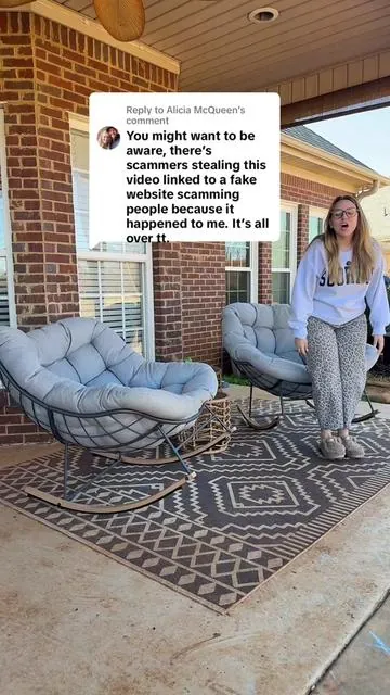 Replying to @Alicia McQueen These rocking chairs are back! Perfect time to get your patio cute and comfy for the spring #rockingchair #springdecor #patiofurniture #outdoorfurniture 