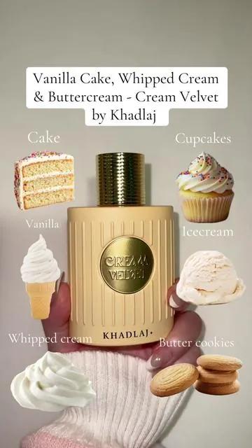 Vanilla Cake, Whipped Cream & Buttercream – Cream Velvet by Khadlaj 🍰🤍 sweet creamy gourmand fragrance #creamvelvet #khadlajperfume #vanillacakeperfume #gourmandfragrance #tiktokshopcreatorpicks  