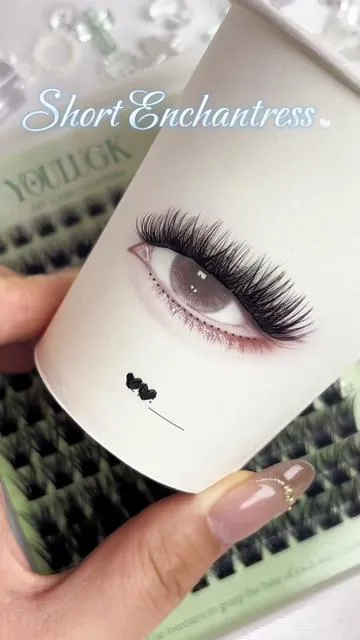 Style: Short Enchantress Lash Map: 8 10 12 12 14 14💖#youlucklashes #youlucklash #youluckbeauty #lashclusters #diylash #diylashes #lashextensions #lashes #shortlashes #volumelashes #fluffylashes #enchantress 