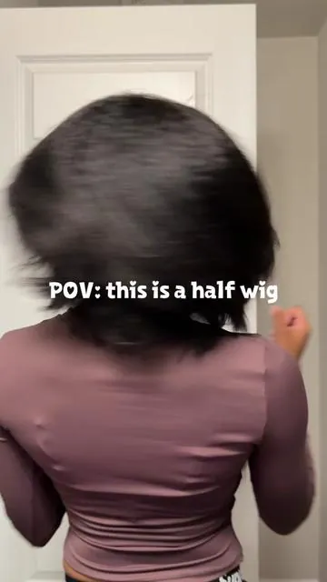 This half wig looks so natural yall! & only $69 🤏🏿😍😍  @celiehair @Celie Hair Store #celiehair #celiehairwig  #kinkystraightwig #halfwig #bobwig         