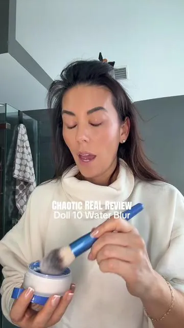 REAL first reaction. I’m shook. I love it. Shoutout @Doll 10 Beauty for this magic!!!! #doll10beauty #matureskinmakeup #settingpowder #makeupover40 