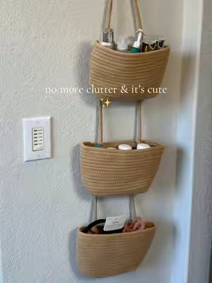 sooo much better ✨  #organization #organizationbaskets #hangingorganizer #homeorganization #bathroomorganization 
