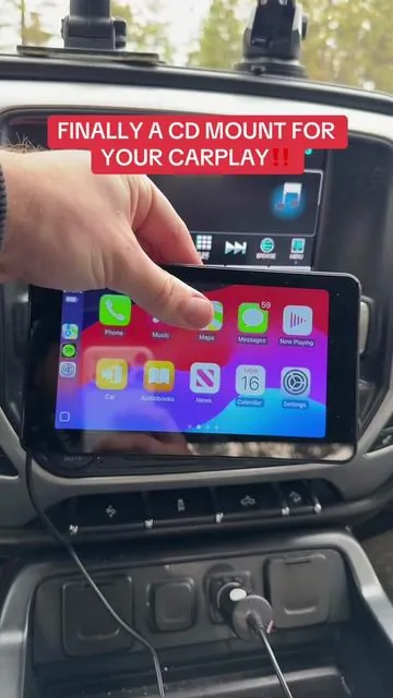 This CD mount fits on all portable CarPlay’s #carplay #carplayscreen #cdmount 