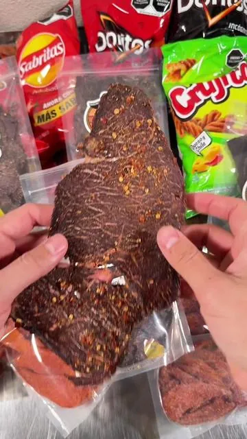 Our carne seca is just so good! #mexicantok #carneseca #beefjerky #meatsnacks #spicysnacks 
